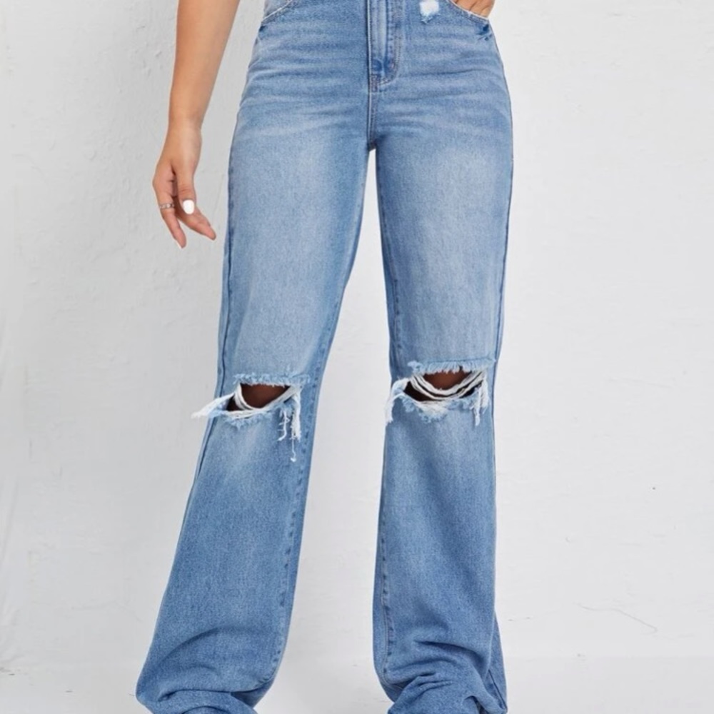 whitewashed baggy jeans